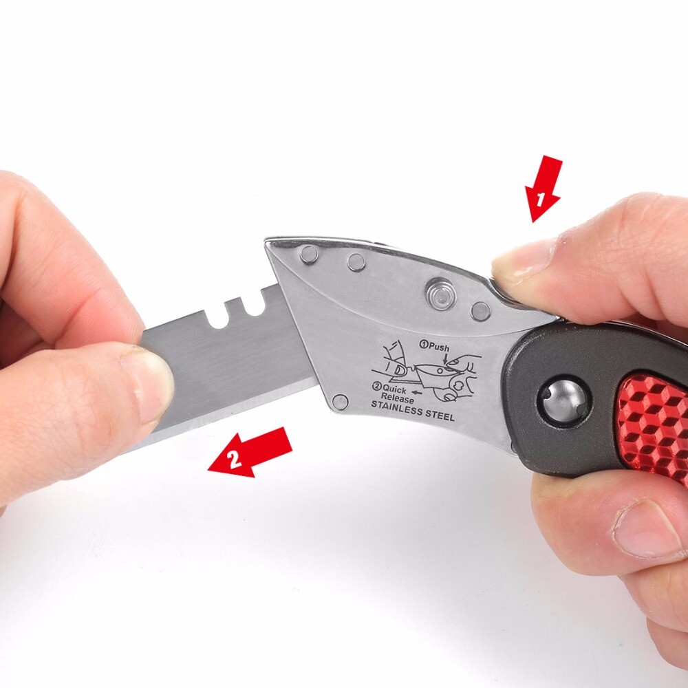 WORKPRO 3PCS Folding Utility Knife Set Quick Change Blade W/10PCS Extra Blades