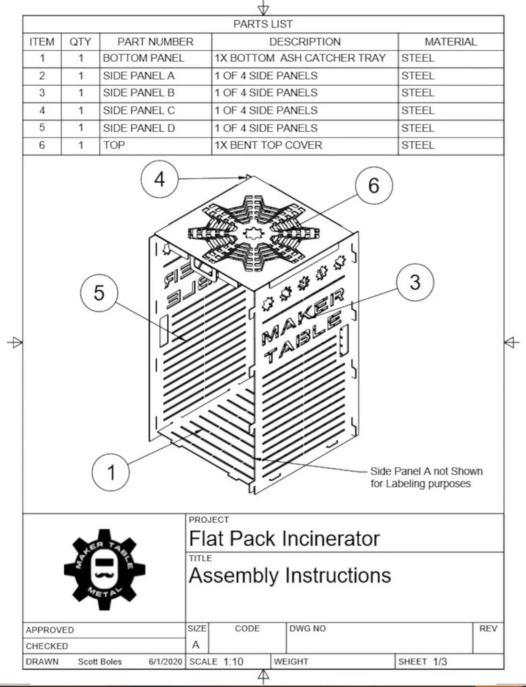 Metal Backyard Burn Bin