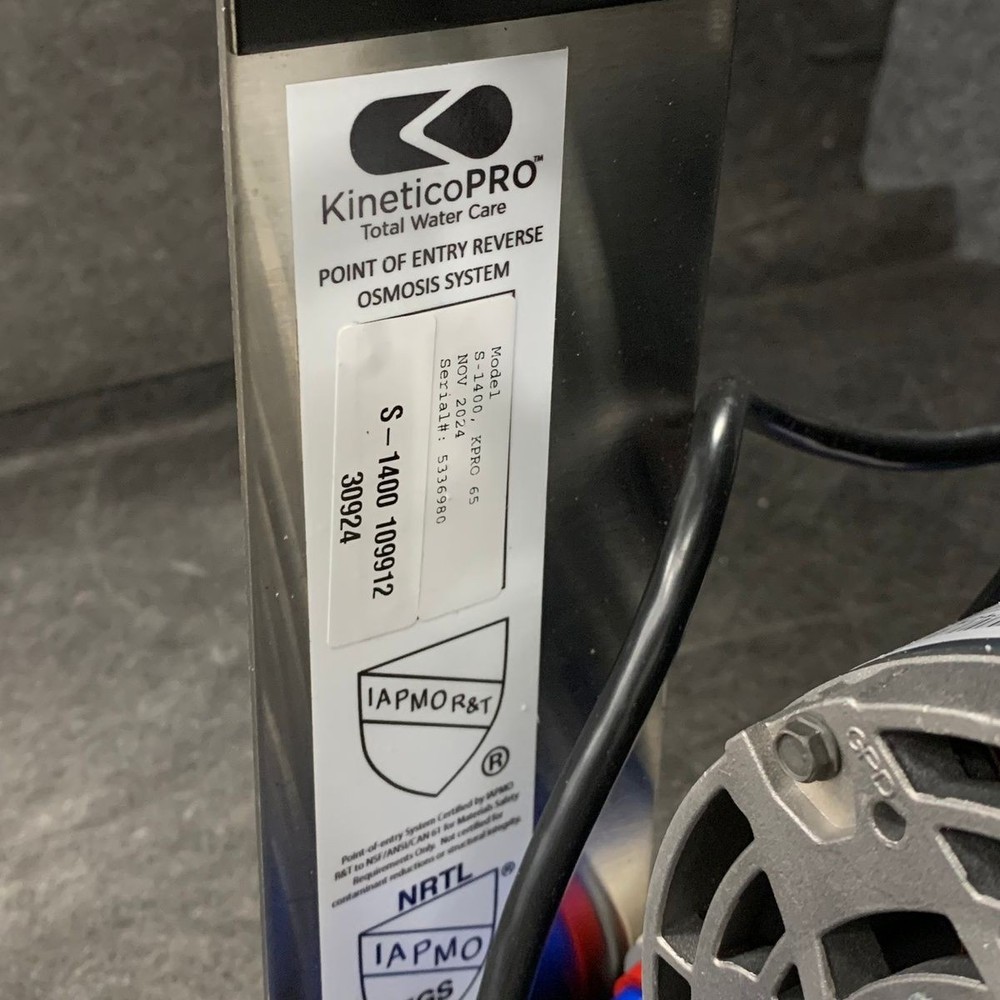 KINETICO S-1400 KPRO 65 Point of Entry Reverse Osmosis System, Missing Manual*
