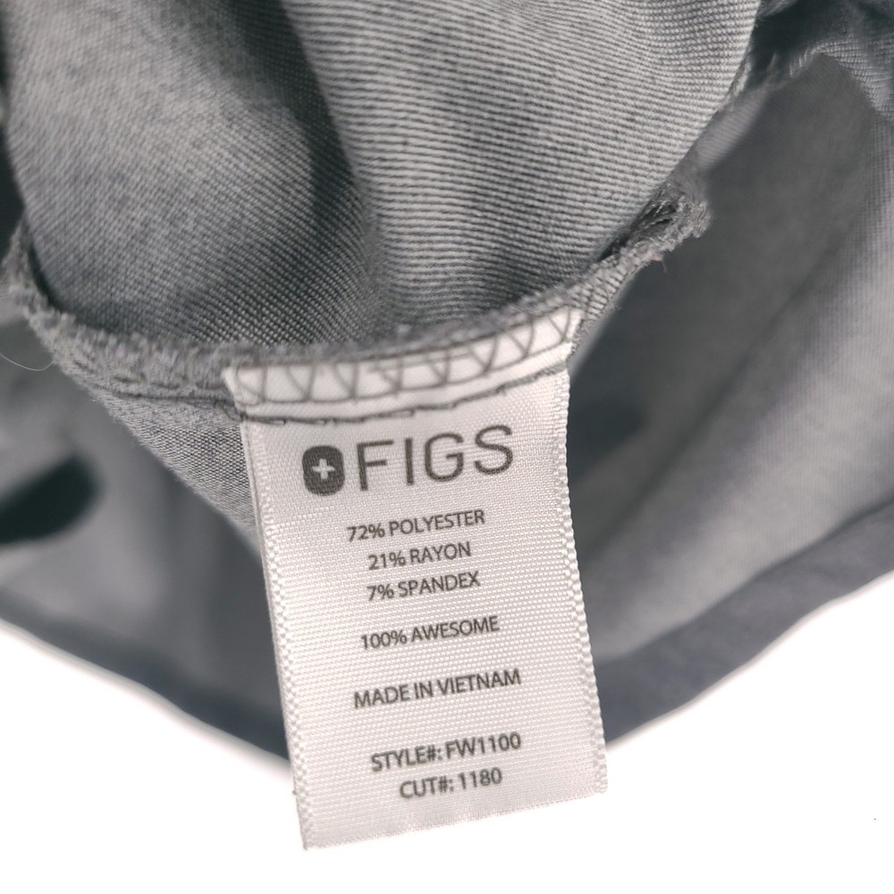 Figs Scrub Top Womens Small Gray Casma Three-Pocket Pullover V Neck