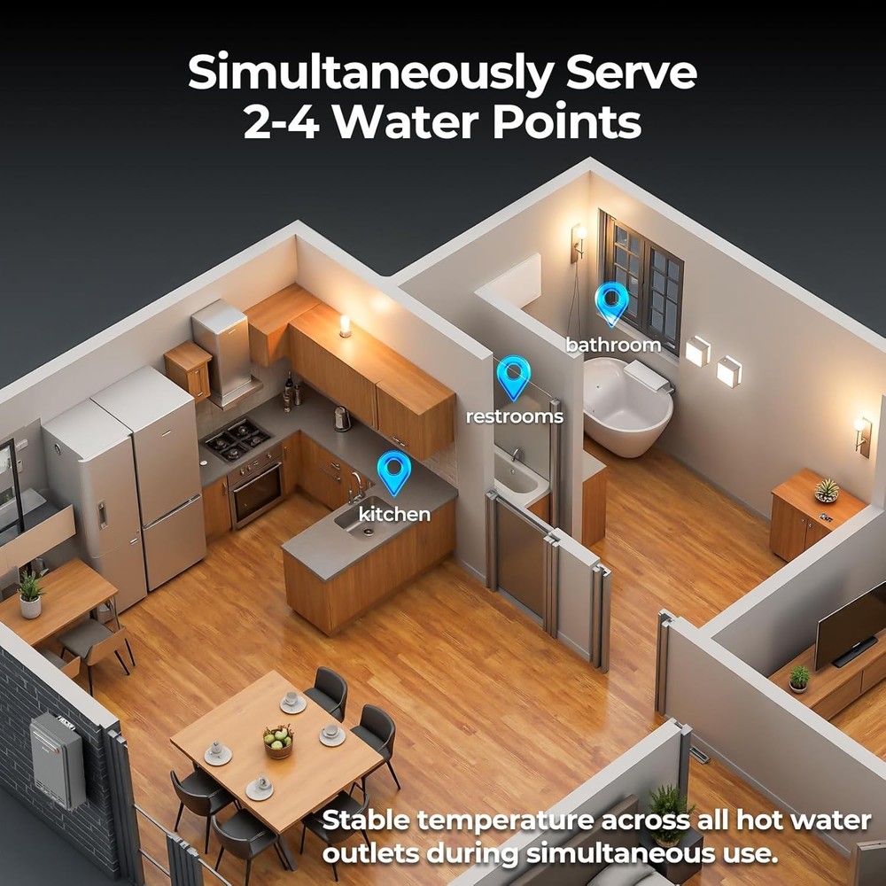 【90% NEW】120,000 BTU 5.1GPM Tankless Water Heater Natural Gas Outdoor