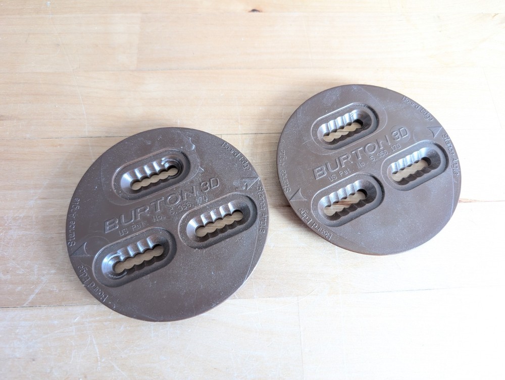 Vintage Burton 3D Binding Snowboard Mounting Discs  Pair