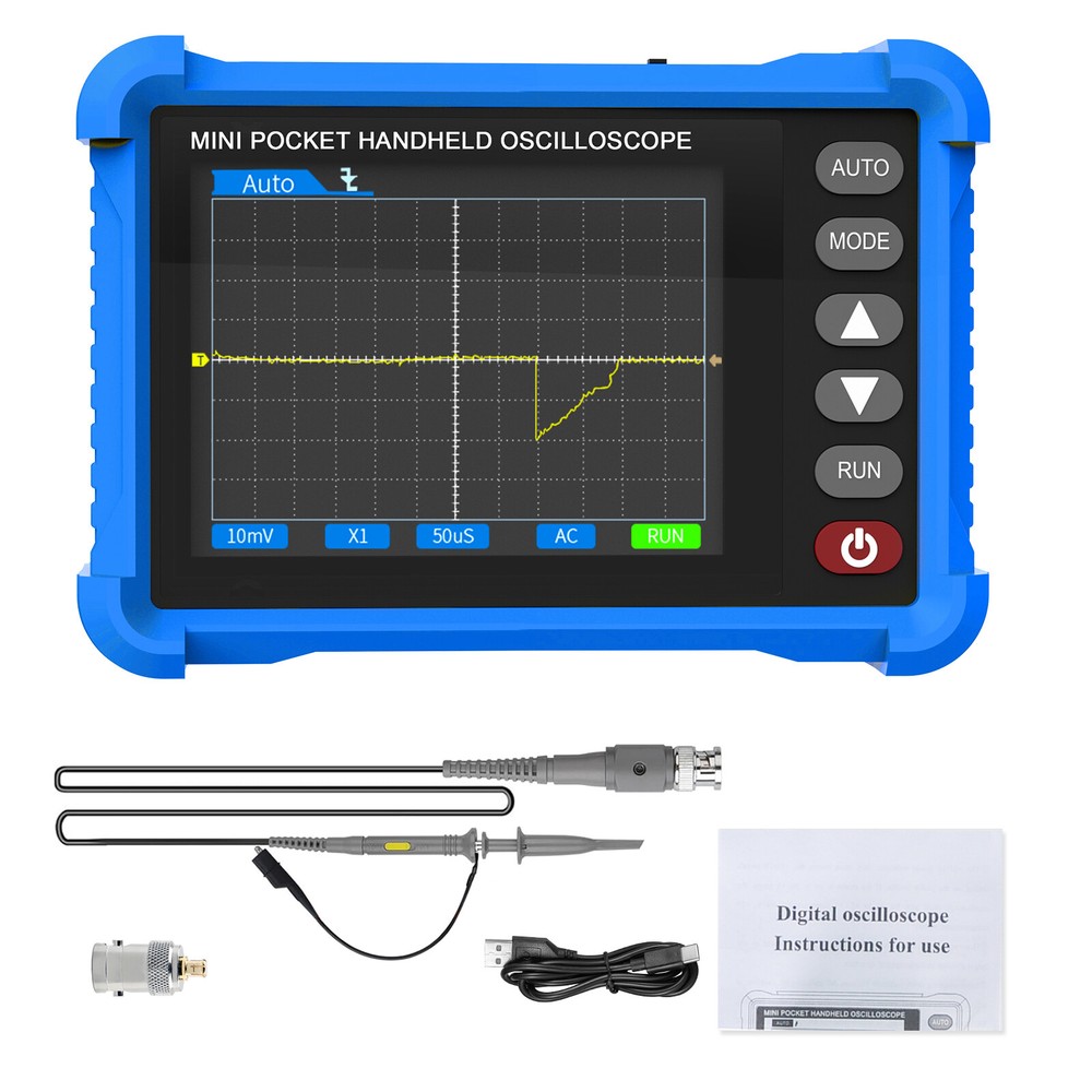 Mini Oscilloscope Handheld - 500kHz Bandwidth, AUTO Set, Perfect for Electronics