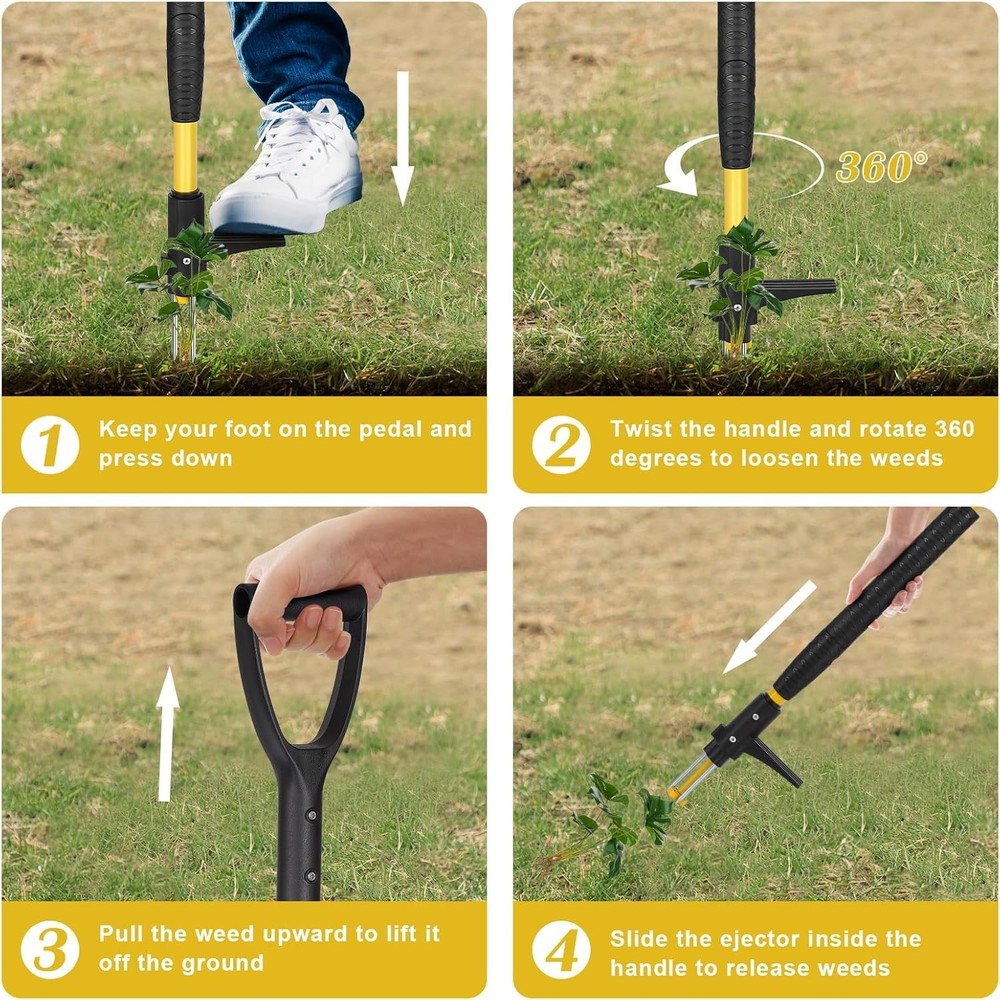 Weeder Puller Tool Stand Up Weed Tool with Long Handle Garden Weed Remover Tool
