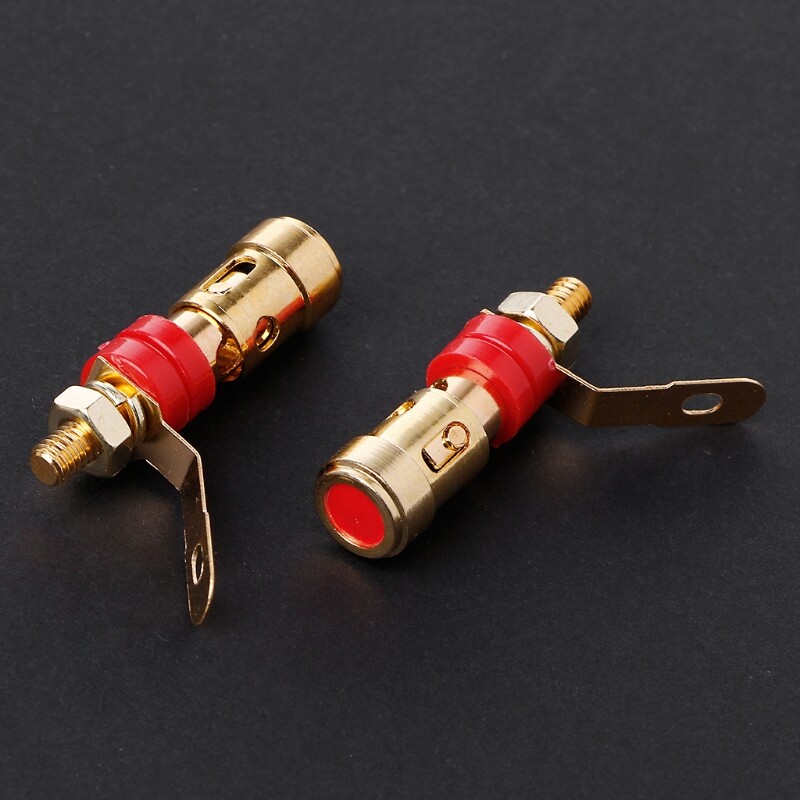 10PCS Brass Speaker Binding Post Spring Loaded Press Subwoofer Basket Terminal