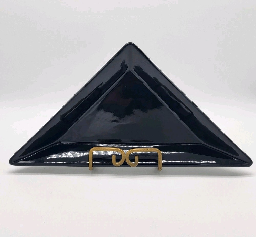 Pampered Chef Simple Additions Black Ceramic Triangle Serve Tray Replacement Pc