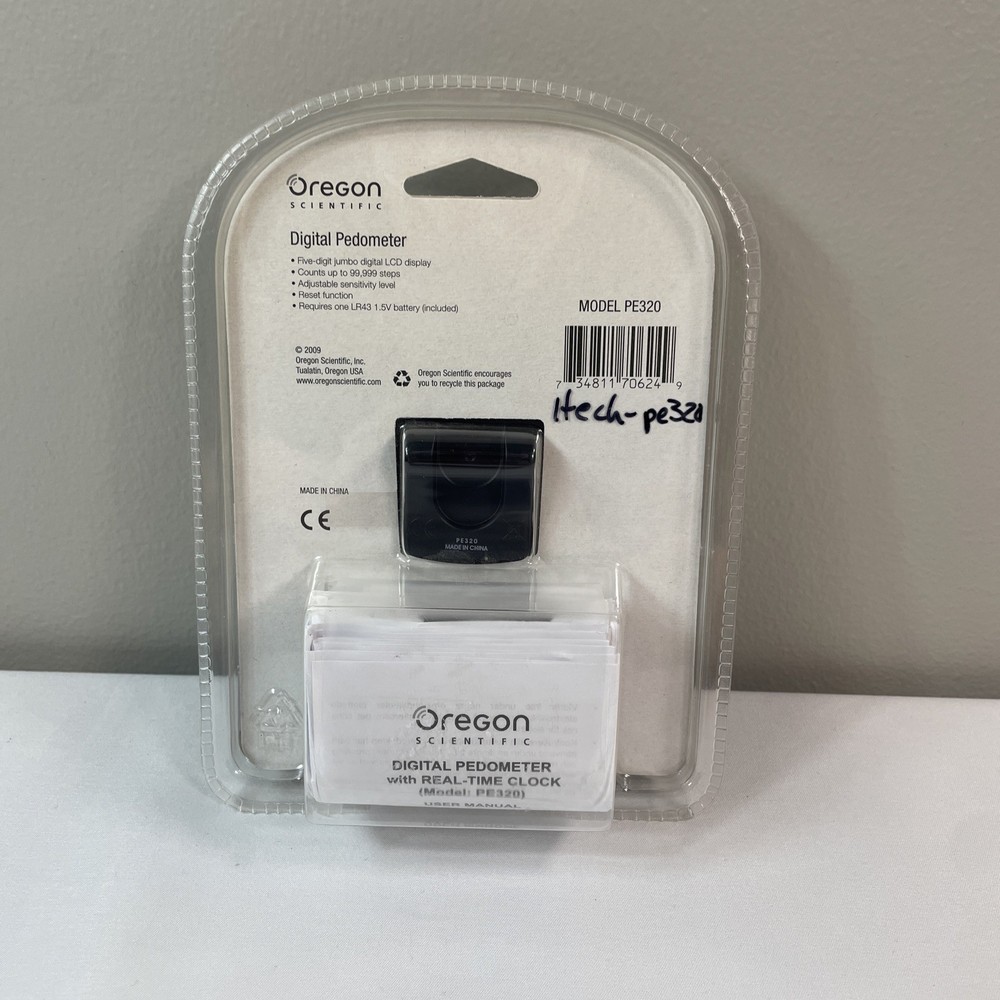 Oregon Scientific Digital Pedometer with Clock Model PE320 New Sealed