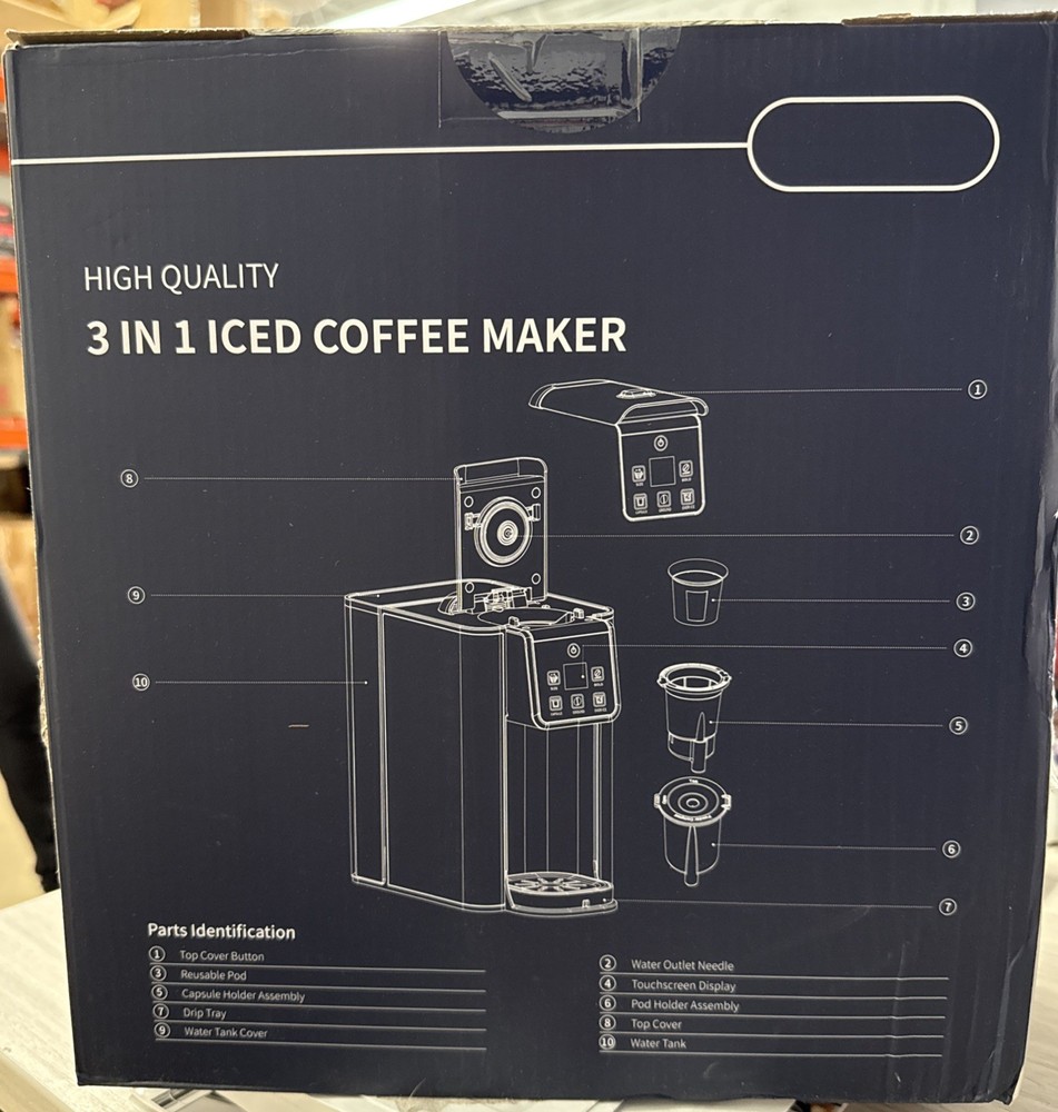 3-in-1 Iced Coffee Maker K-Cup Compatible, Ground Function, Cold Brew
