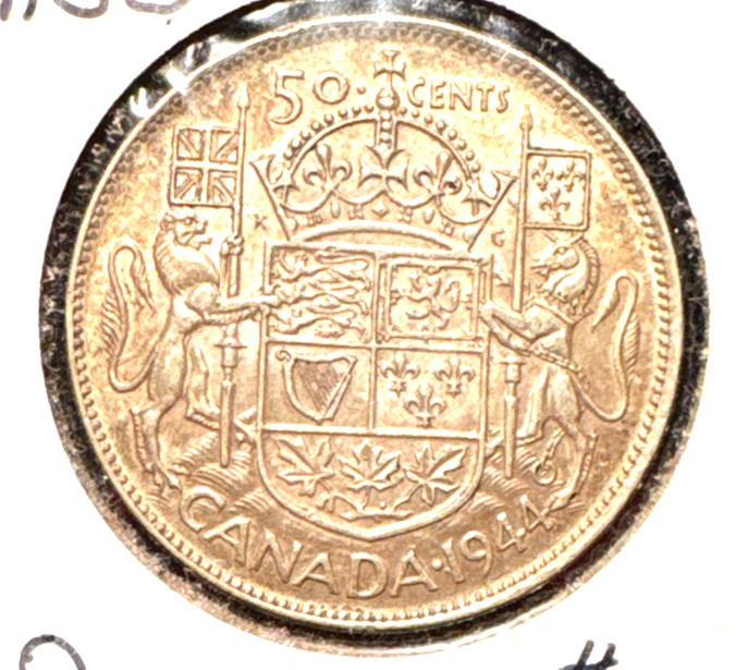 canada 1944 half dollar KM 36 XF