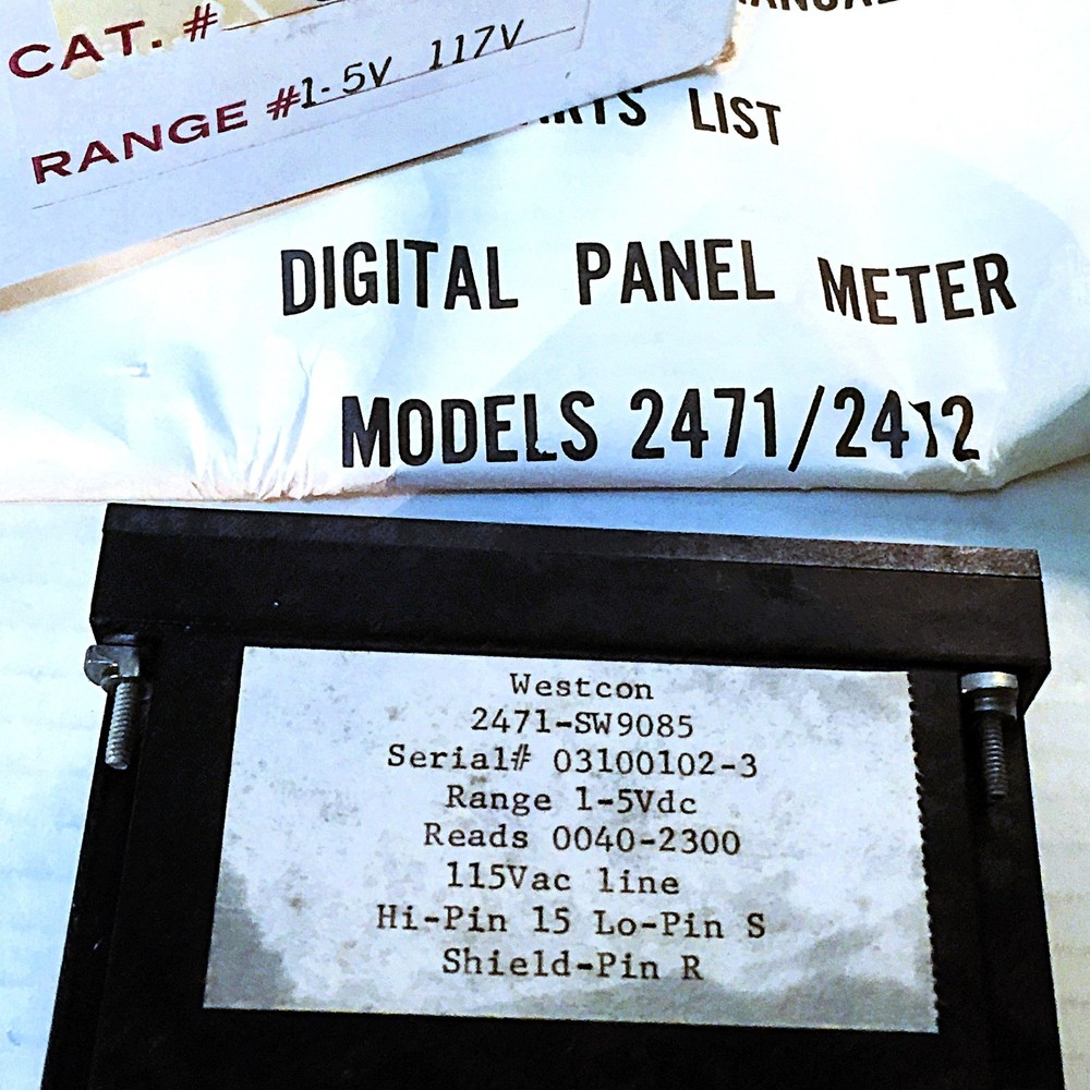 WESTCON 2471-SW9085 DIGITAL PANEL METER 1-5 VDC RANGE