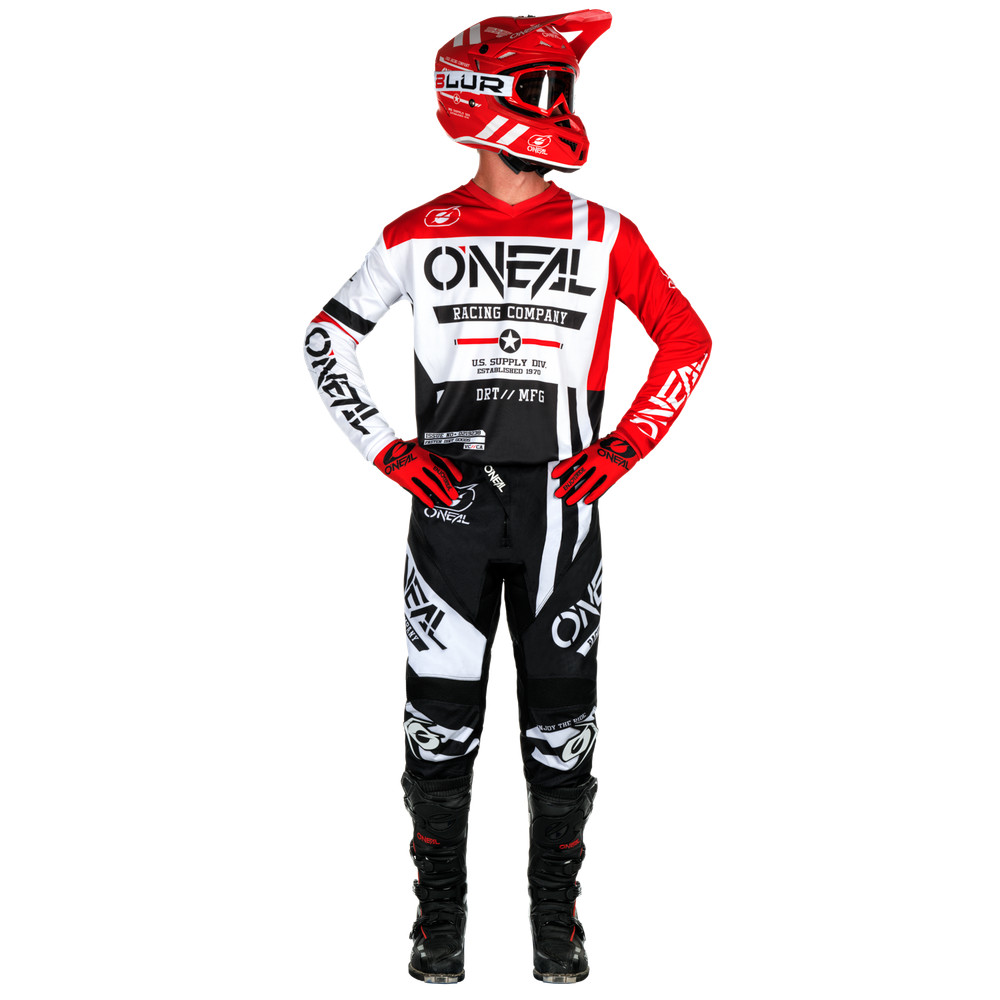 O'Neal Element Warhawk Black / White Motocross Jersey S - E005-312