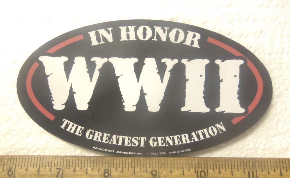 In Honor WW II - Oval Shaped Magnet