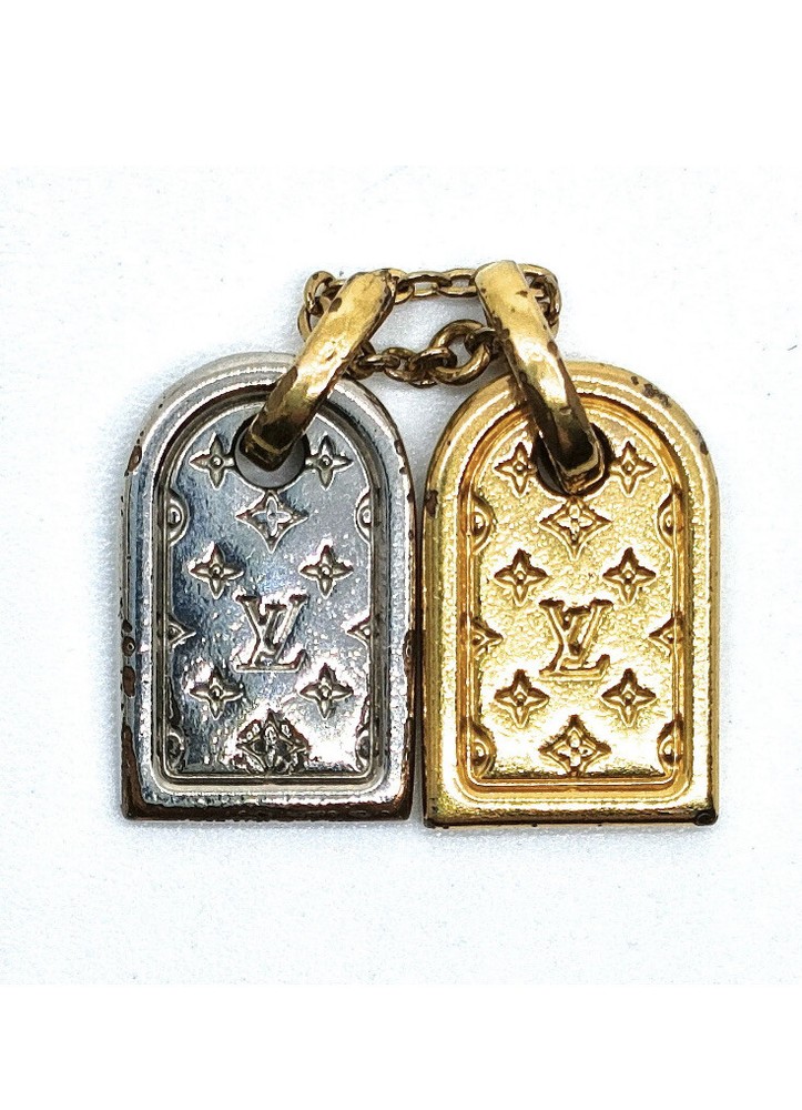 Authentic LOUIS VUITTON  Monogram  LV Initials miniature name tag  Charm.