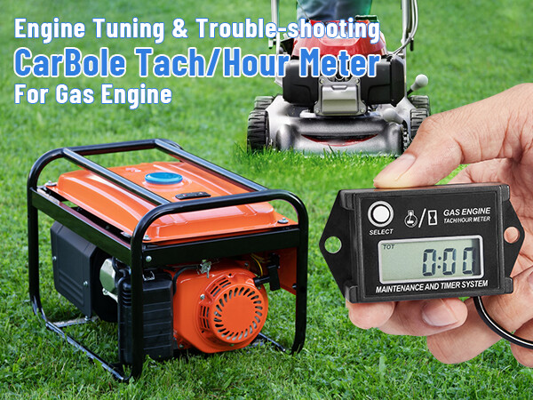Waterproof Digital Tiny Tach Meter Small Engine Tachometer Hour Meter Inductive