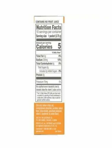 Gatorade G Zero Powder, Orange, 0.10oz Packets 50 Count Sugar Free Quick Sticks