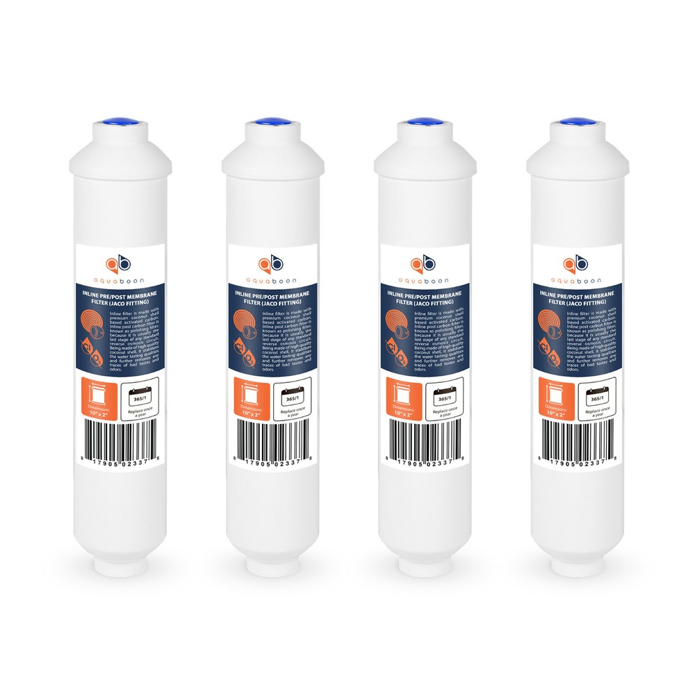 4 Pack of  Inline Post/Carbon Polishing Water Filter Catridge RO (Jaco fitting)