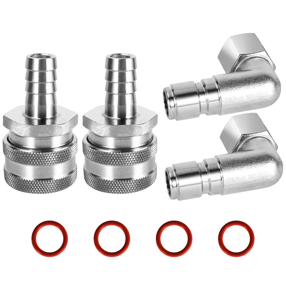 Stainless Steel Quick Disconnect Set 1/2'' NPT Home Brewing Connector Kit Qui...