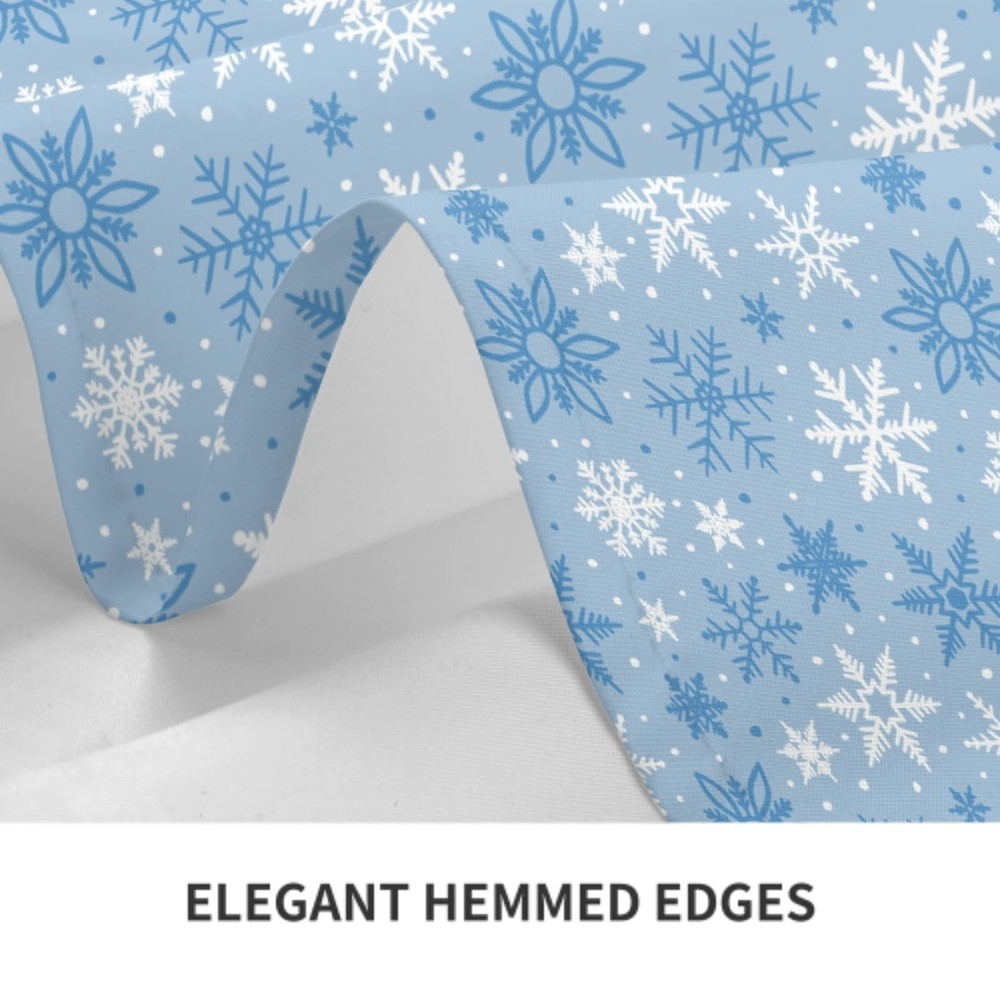 Winter Christmas Rectangular 84" x 60" (Rectangular), Light Blue White