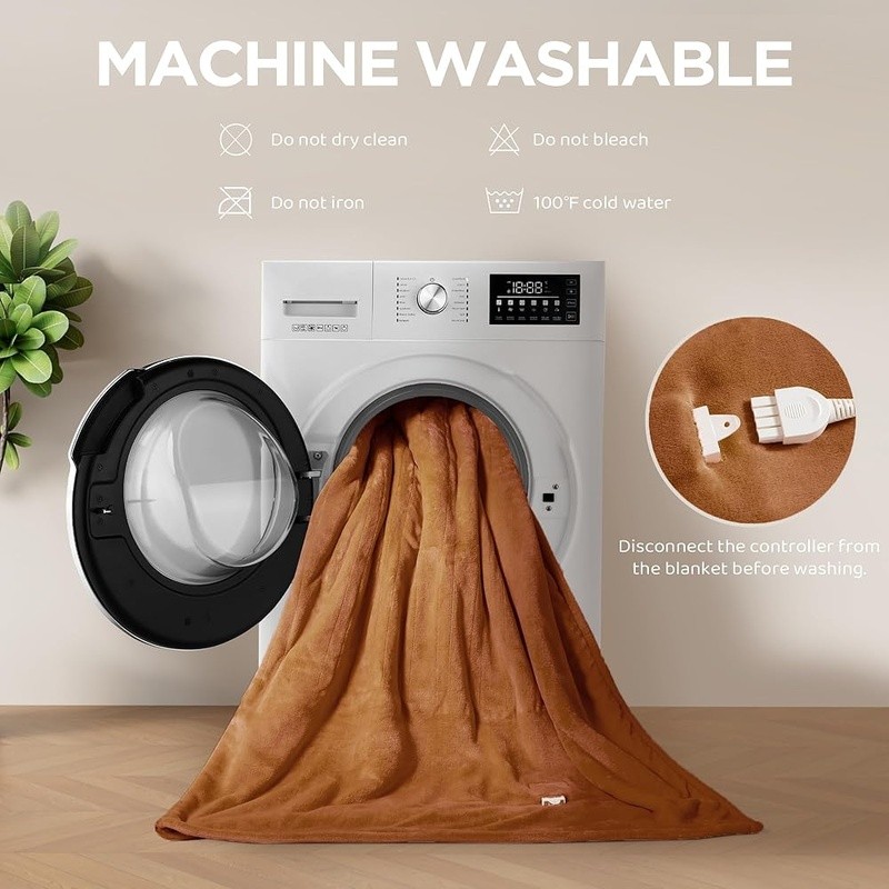 Fluffy Heated Blanket Electric Throw Fast Heating To Keep Warm Safety Features