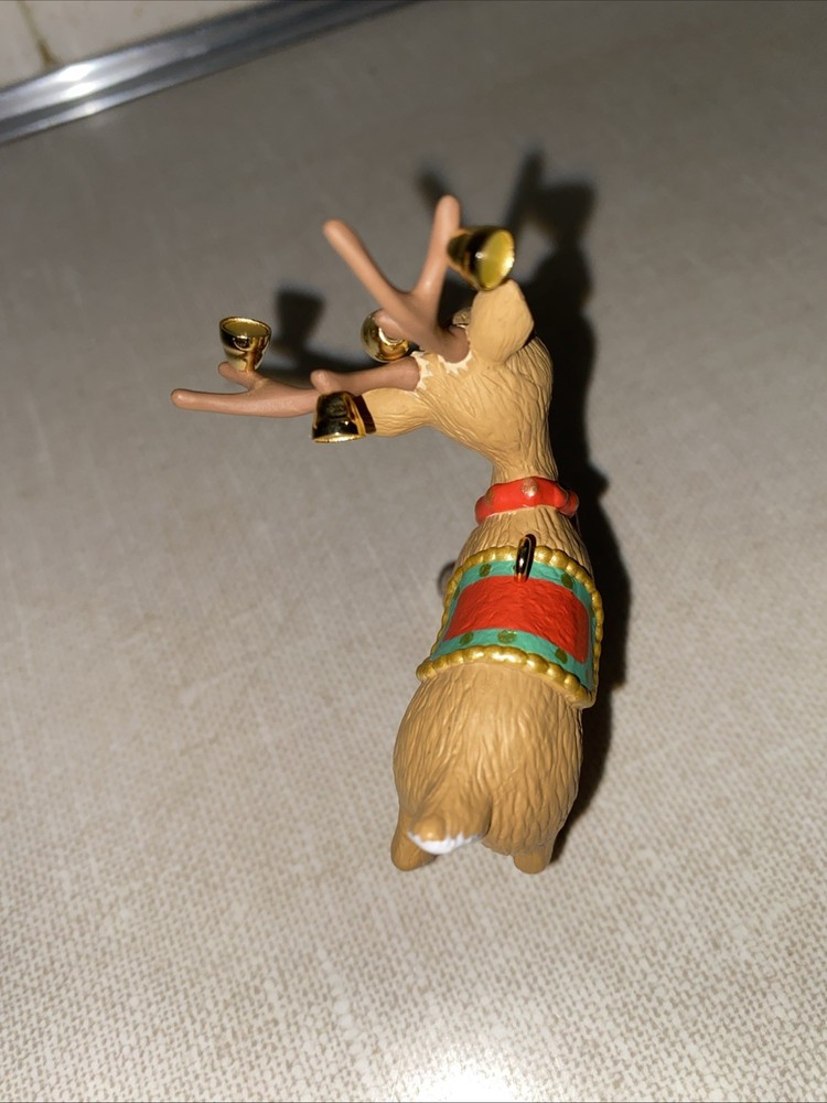 Hallmark Keepsake Ringing Reindeer 2000 Deer Ornament Figurine VTG
