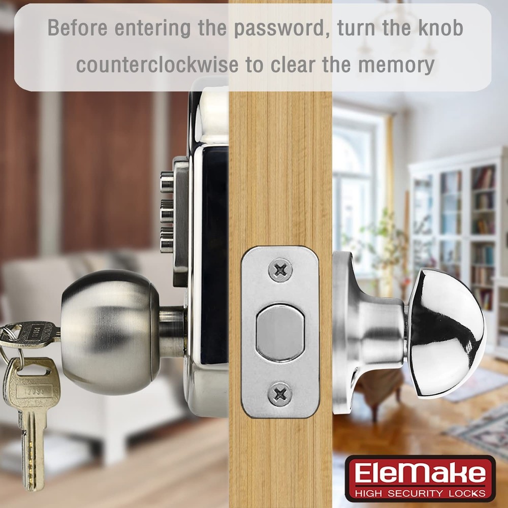 Keyless Entry Door Lock with Keypad - Keyless Deadbolt Lock, Digital Code Sec...