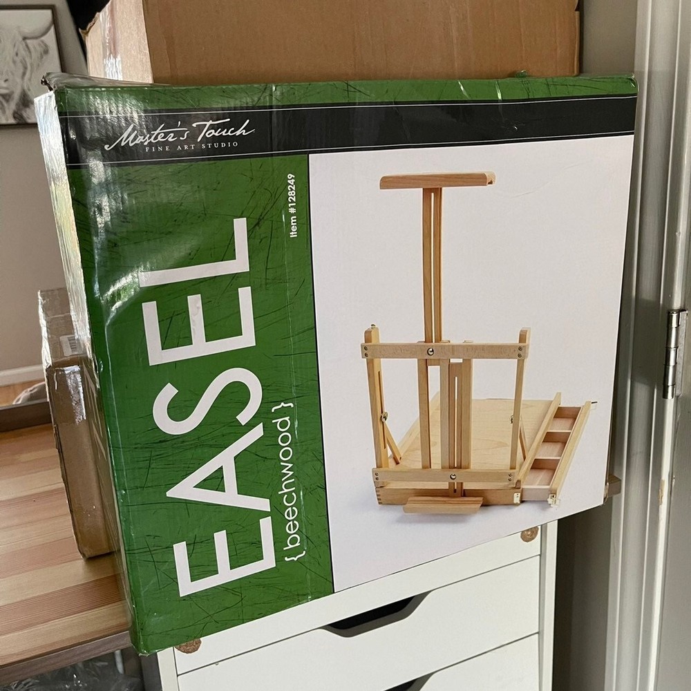 Masters Touch Art Easel Beechwood Standing Vertical Horizontal Storage Draw