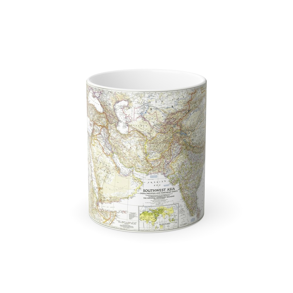 Asia - Southwest (1952) (Map) Color Changing Mug 11oz