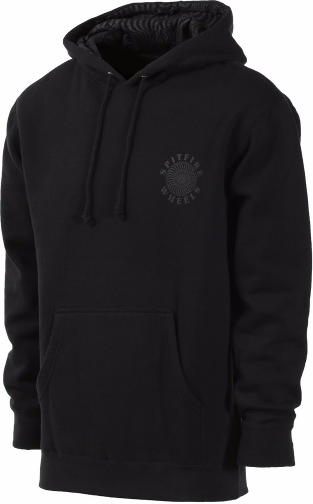 Spitfire Wheels SWIRLHEAD PULLOVER Skateboard Hoodie BLACK MEDIUM