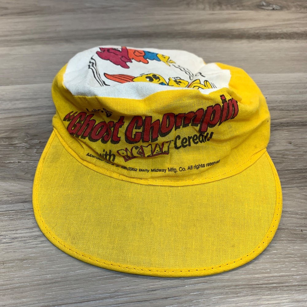 1982 Midway - Pac Man Cereal - Painter Hat "Lets Go Ghost Chompin"