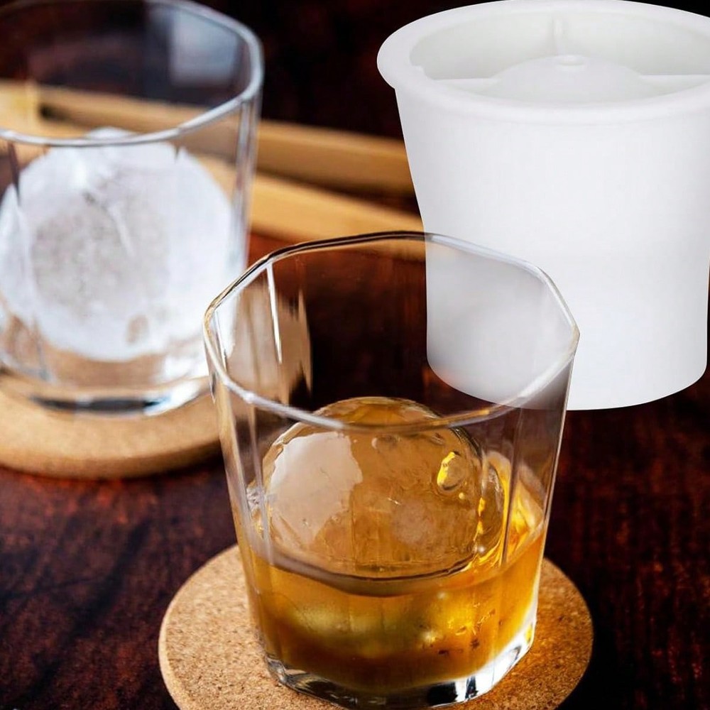 Sphere lce Ball Mold Round Maker Whiskey Cube Mold Stackable Silicone US