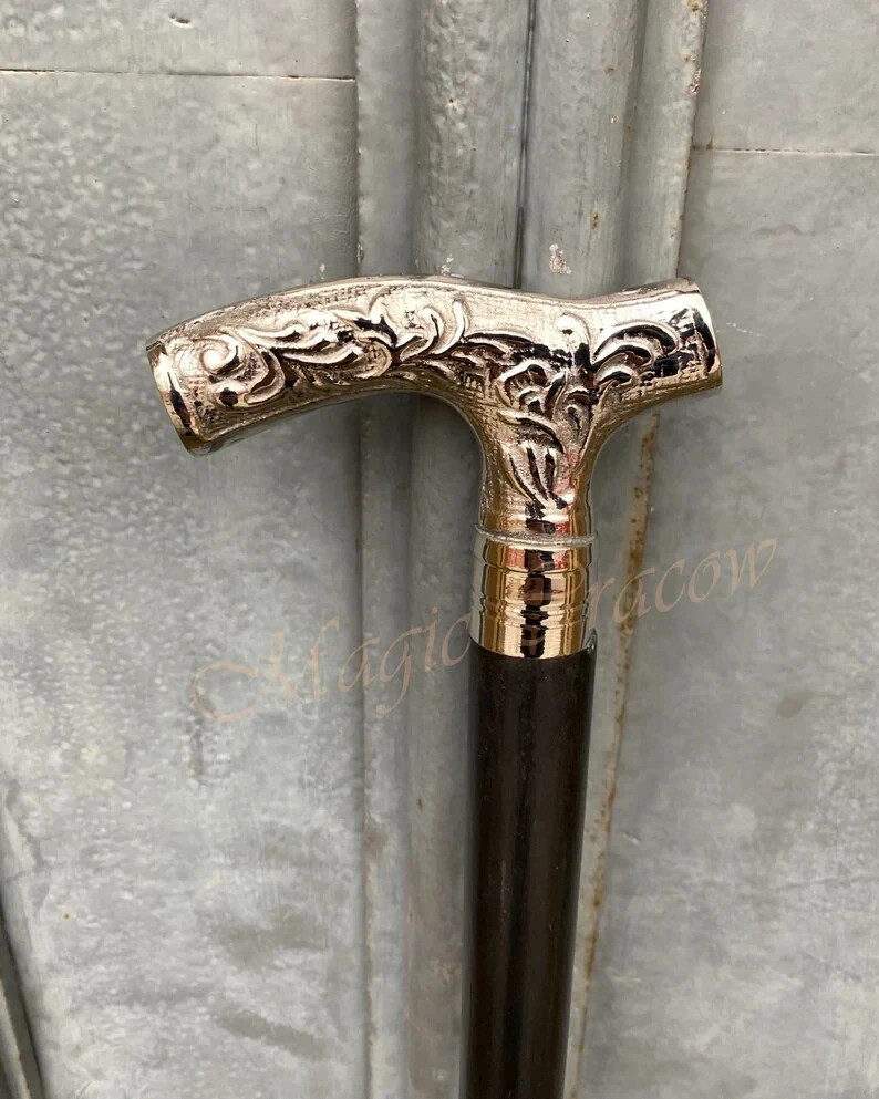 walking stick, wooden cane, classic handle