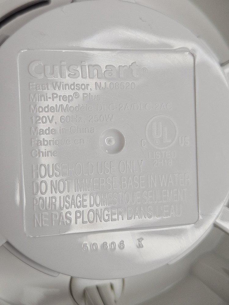 Cuisinart Mini-Prep Plus Food Processor 3 Cup White Tested Sanitized Model DLC2A