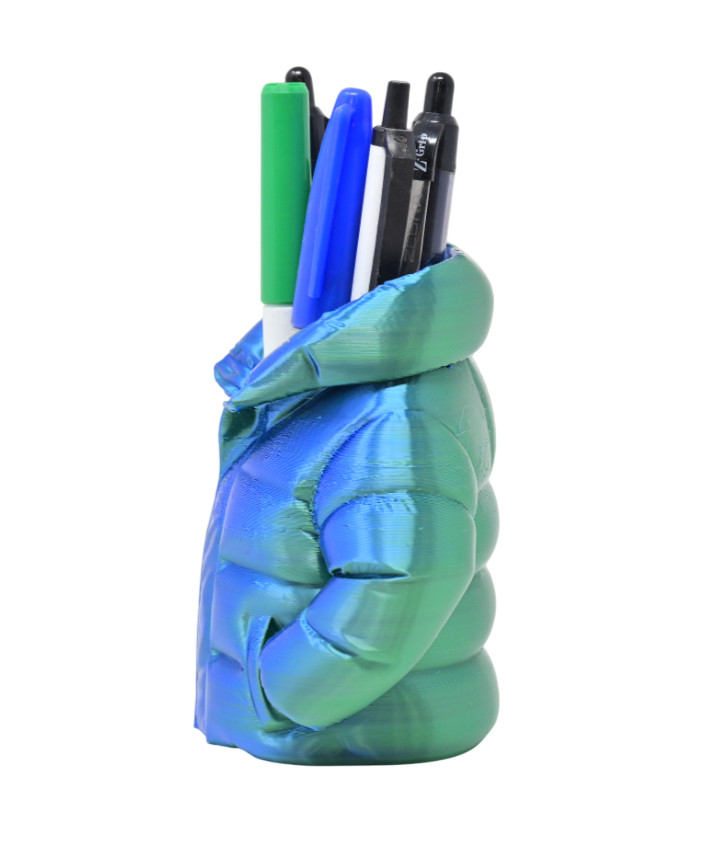 Puffer Jacket Pen/Pencil Holder 4.25" 3D Printed