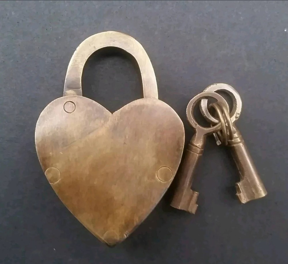 Heart Shaped Love Lock, Commitment Lock,Valentine Lock with keys,solid brass,#L3