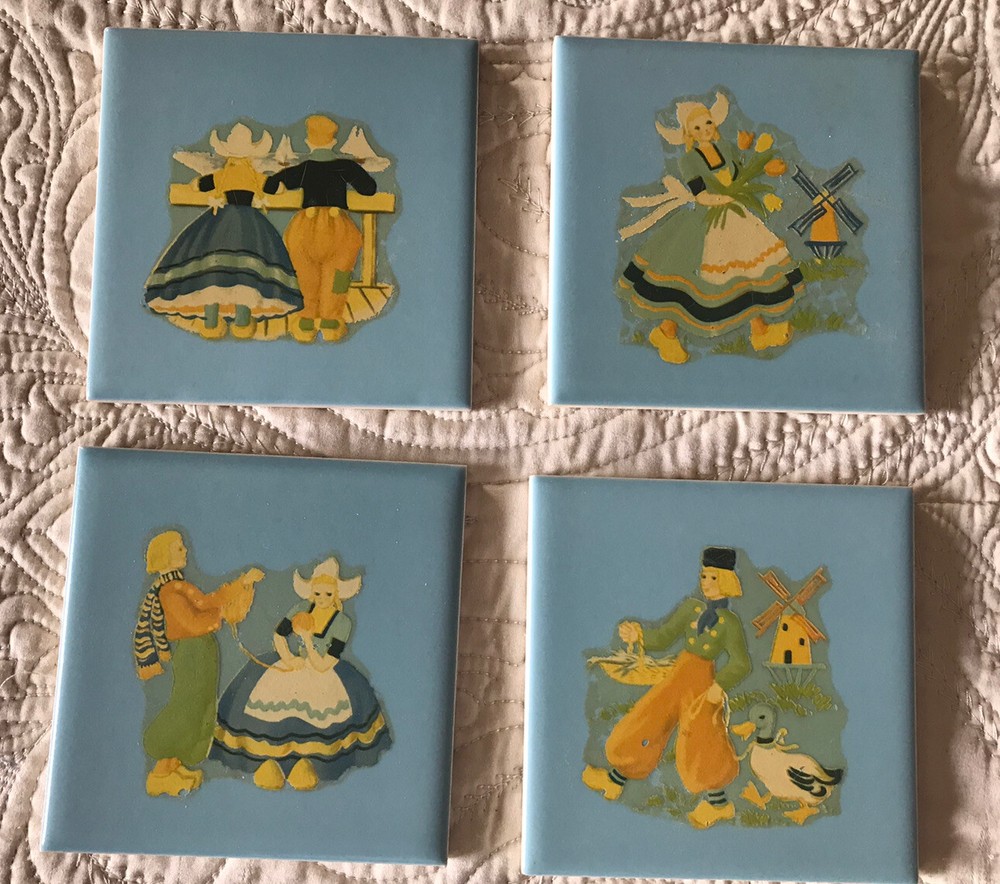 Four (4) Dutch Tiles