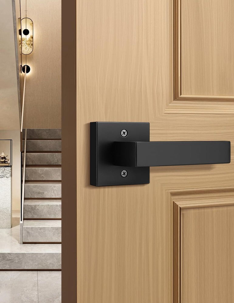 Dummy Door Handle Square Black Knob Left Right Non-Turning Pull 1PCS