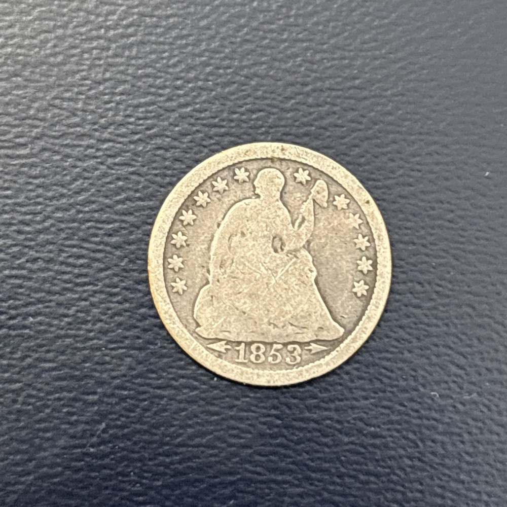 1853 Arrows Seated Liberty Half Dime, Silver *