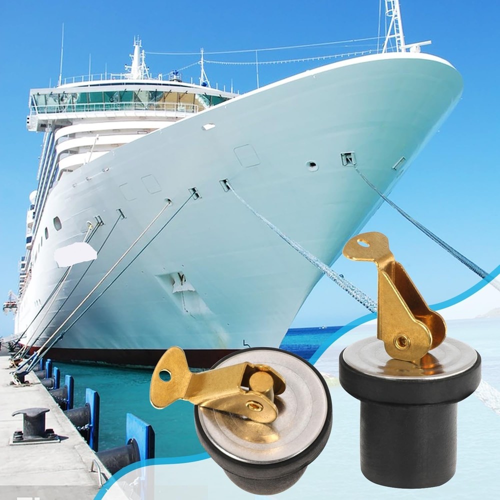 Boat Plug 1/2Inch Brass Boat Drain Plug Snap Handle Plug Deck Plug for Boat M...