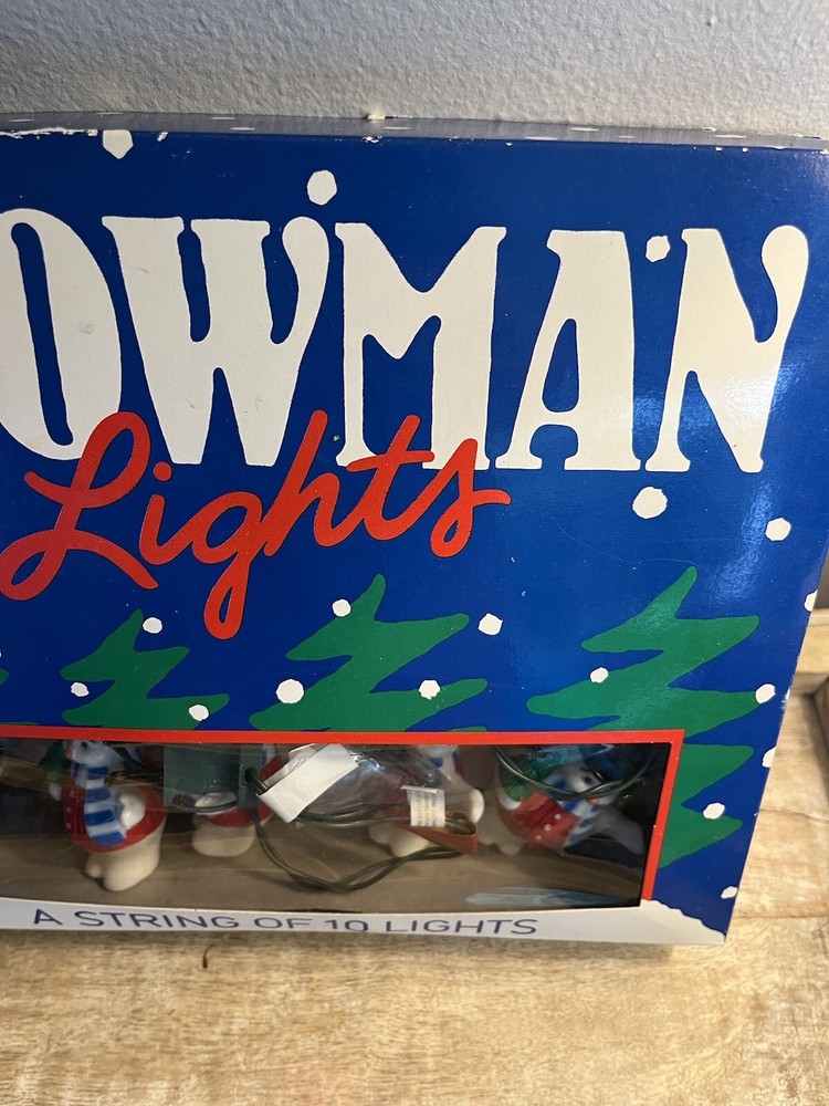 Vintage Snowman Lights 10 String Winter Holiday