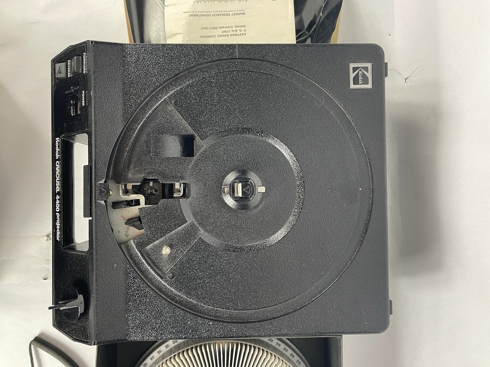 Kodak 4400 Carousel Slide Projector Bundle Remote Tray Slides Tested Working