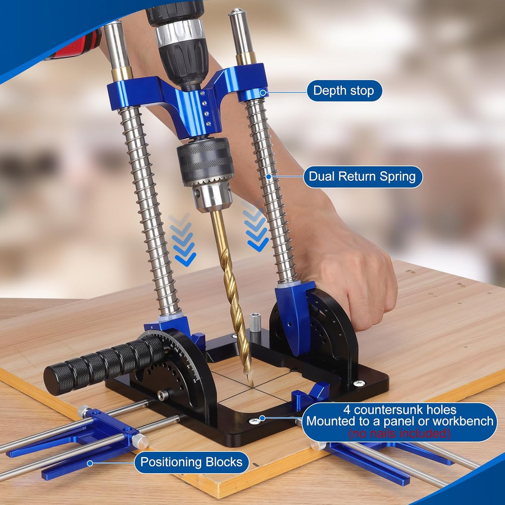 Upgraded Portable Drill Guide, Adjustable 0°To 60°Multi Angle Drill Guide for St