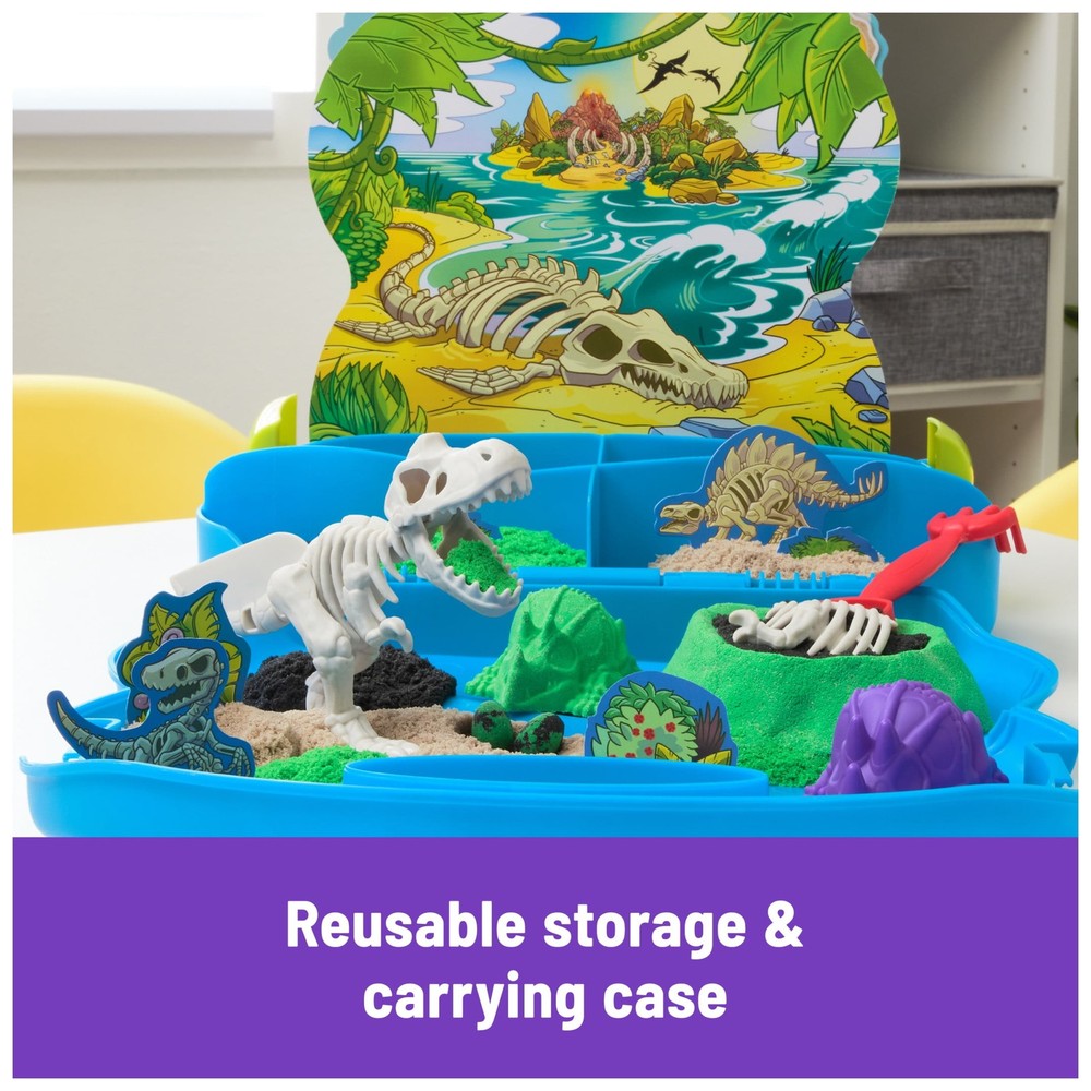 Kinetic Sand, T-Rex Dig Set with 1.5lbs Play Sand & Tools