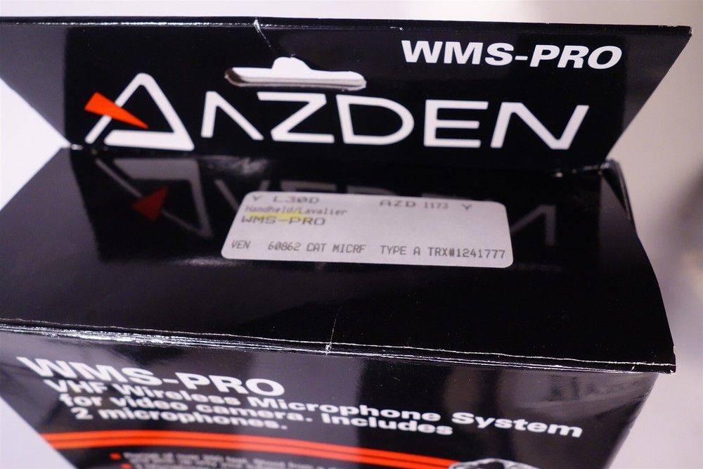 Azden WMS-Pro VHF Wireless Mic System Video DSLR Transmitter / Receiver, 2 Mics