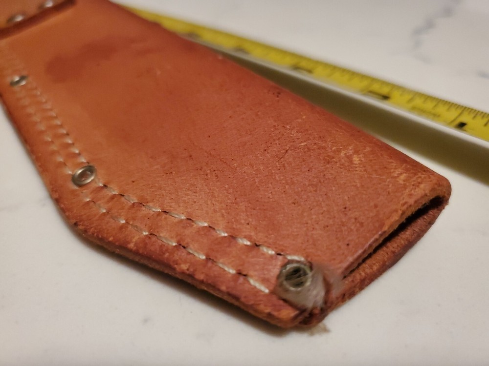 Vintage Leather Tool Pouch Sheath Open Bottom Utility Holder