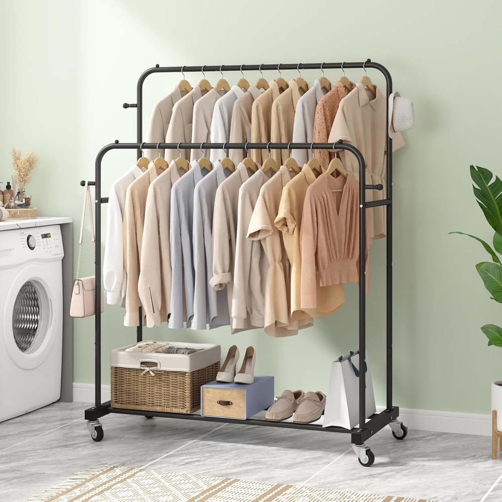 Portable Multi-functional Clothes Rack, Black