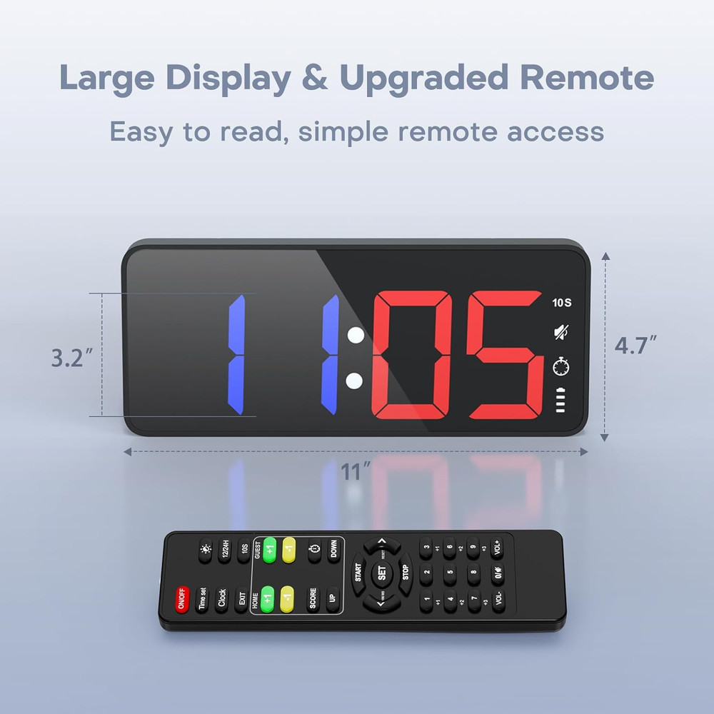 ANJANK 11’’ Large Digital LED Scoreboard Electronic Score Keeper Clock, Countdow