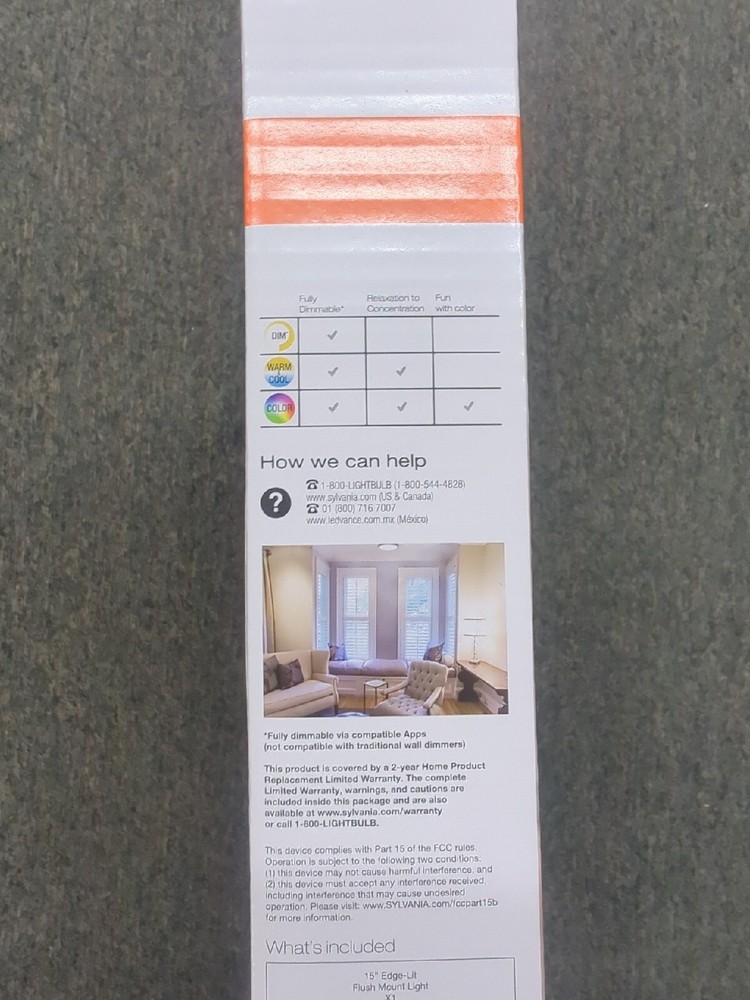 ✨New✨ Sylvania Smart+ 15-inch Adjustable Edge-Lit Flushmount Light - Lighting