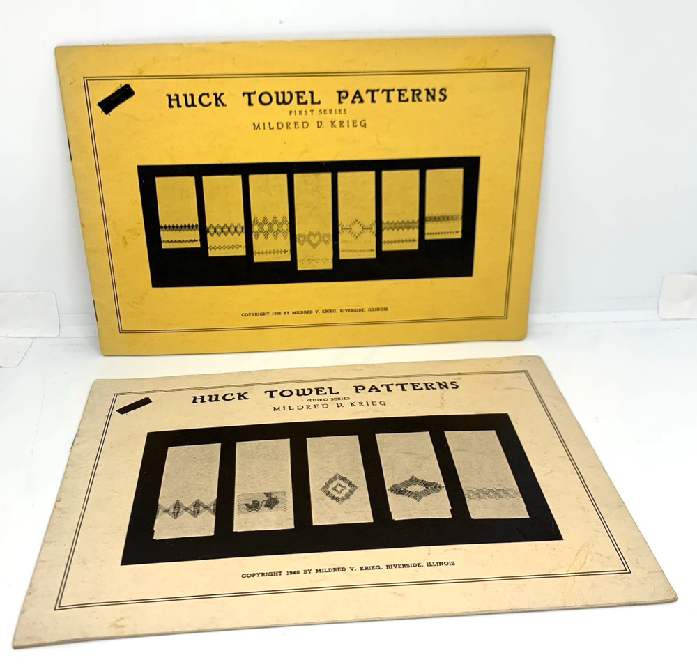 Huck Towel Patterns First & Second Series Booklets Mildred Krieg Vintage