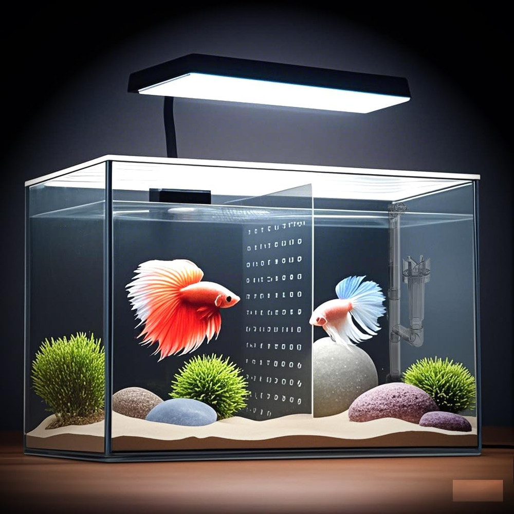 3 Gallon Nano Glass Aquarium with Filter & LED Light for Betta Fish