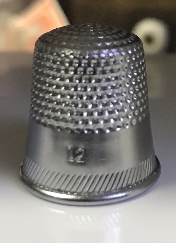 Vintage Silver Tone Sewing Thimble Size 12